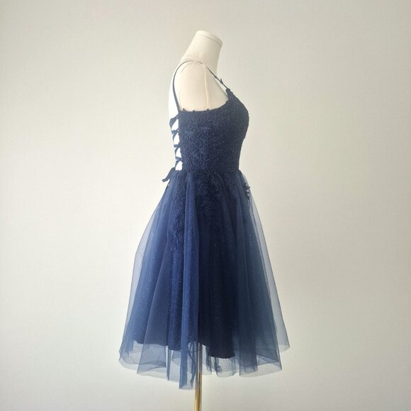 Dark blue graduation dress, size 2 - Picture 4 of 11